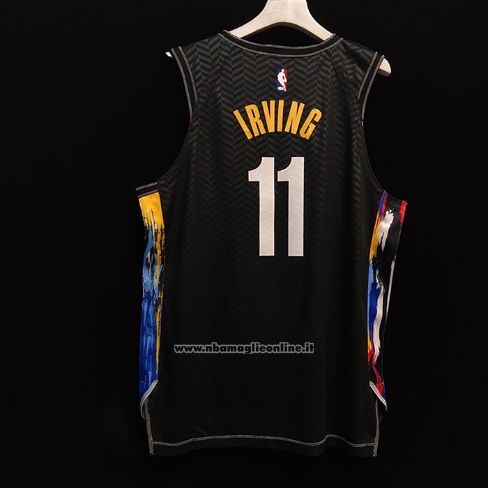 Maglia Brooklyn Nets Kyrie Irving #11 Citta 2020-21 Autentico Nero